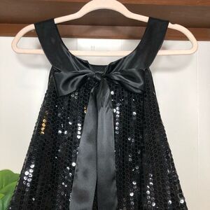 Democracy Womens Sequined Sleeveless Front Tie Mini Cocktail Dress Black Size 8
